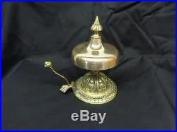 Elegant Antique Brass Hotel Desk Service Bell
