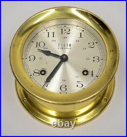 Elgin 132-071 Ship's Bell 4 Jewel West Germany Nautical Marine Brass Clock Vtg