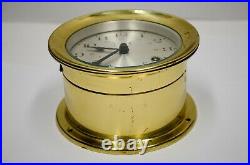 Elgin 132-071 Ship's Bell 4 Jewel West Germany Nautical Marine Brass Clock Vtg