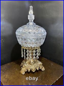 Eloquent ANTIQUE BRASS AND CRYSTAL CANDY DISH