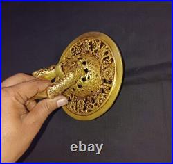 Embroidery Round Door Knocker Brass Tibetan Cottage Traditional Door Bell CA003