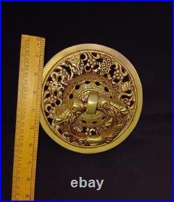 Embroidery Round Door Knocker Brass Tibetan Cottage Traditional Door Bell CA003