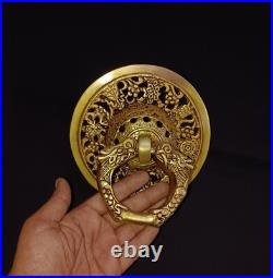 Embroidery Round Door Knocker Brass Tibetan Cottage Traditional Door Bell CA003