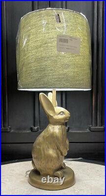 Emily & Meritt Pottery Barn Teen brass bunny lamp with blue shade 22