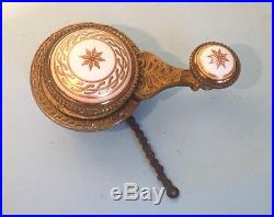 English Butlers Servants Porcelain Gilt Brass Bell Pull. Country House Quality