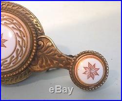English Butlers Servants Porcelain Gilt Brass Bell Pull. Country House Quality