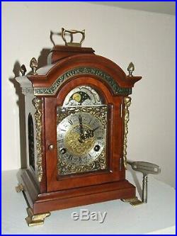 English/Dutch 8 day Warmink Bracket Clock Moon phase, 2 bells, Pendulum Movement