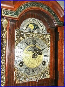 English/Dutch 8 day Warmink Bracket Clock Moon phase, 2 bells, Pendulum Movement