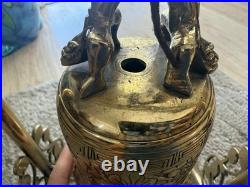 Estate Sale Find Vintage Chinese Brass Temple Bell on Stand with Mallet Estate Sale Find Vintage Chinese Brass Temple Bell on Stand with Mallet