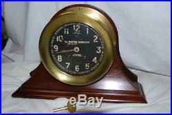 Exceptional WWII Era Chelsea Ships Bell Clock in Original Brass Case Great shape