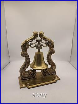 FAB Vintge LARGE 12+T BRIGHT BRASS Dragon Fish Dolphin Ship Bell GREAT DETAIL
