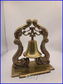 FAB Vintge LARGE 12+T BRIGHT BRASS Dragon Fish Dolphin Ship Bell GREAT DETAIL