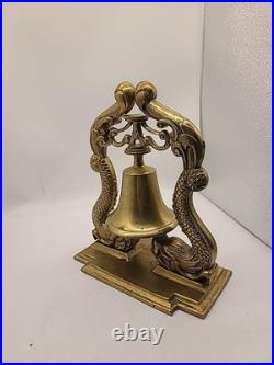 FAB Vintge LARGE 12+T BRIGHT BRASS Dragon Fish Dolphin Ship Bell GREAT DETAIL