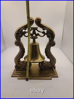 FAB Vintge LARGE 12+T BRIGHT BRASS Dragon Fish Dolphin Ship Bell GREAT DETAIL