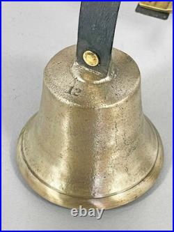 FINE ANTIQUE BRASS FRONT DOOR / SERVANT BELL ON SPRING 1850 butler shop D