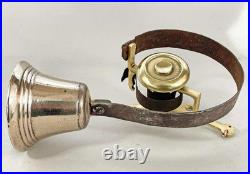 FINE ANTIQUE BRASS FRONT DOOR / SERVANT BELL ON SPRING 1850 butler shop b