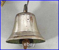 FINE ANTIQUE BRASS FRONT DOOR / SERVANT BELL ON SPRING 1850 butler shop b