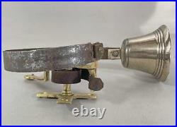 FINE ANTIQUE BRASS FRONT DOOR / SERVANT BELL ON SPRING 1850 butler shop b