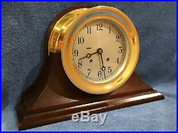 FULLY RESTORED Chelsea Ships Bell Clock with Mahogany Base LARGE 6 Dial