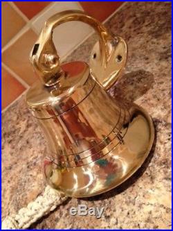 Fabulous Brass Bell with Bell rope. Light boat ship yacht marine
