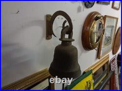 Fabulous Large 12 Heavily Carved Solid Brass Bell+mount