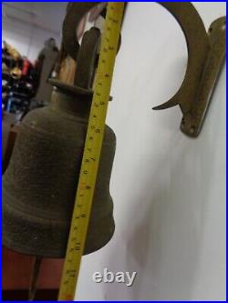 Fabulous Large 12 Heavily Carved Solid Brass Bell+mount