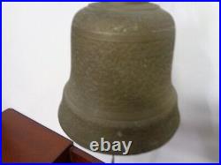 Fabulous Large 12 Heavily Carved Solid Brass Bell+mount