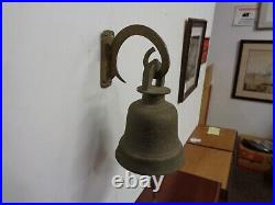 Fabulous Large 12 Heavily Carved Solid Brass Bell+mount