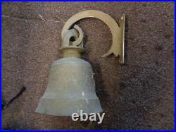 Fabulous Large 12 Heavily Carved Solid Brass Bell+mount