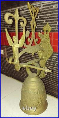 Figural Angel Brass Bell VOCEM MEAM AUDIT QUI ME TANGIT