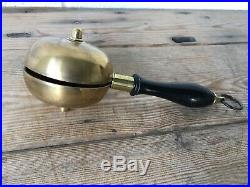 Fine Antique 19th century brass and ebony muffin bell, fire brigade