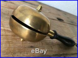 Fine Antique 19th century brass and ebony muffin bell, fire brigade