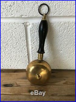 Fine Antique 19th century brass and ebony muffin bell, fire brigade