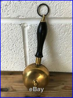 Fine Antique 19th century brass and ebony muffin bell, fire brigade