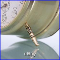 GUSTAV BECKER Alarm Clock Antique Mantel BELL 1910s! Germany Shelf Brass/Glass