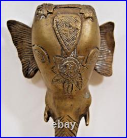 Ganesha Elephant Temple Bell Brass Wall Mounted Garden Bell Vintage