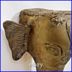Ganesha Elephant Temple Bell Brass Wall Mounted Garden Bell Vintage