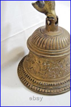 Ganesha Elephant Temple Bell Brass Wall Mounted Garden Bell Vintage