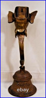 Ganesha Elephant Temple Bell Brass Wall Mounted Garden Bell Vintage