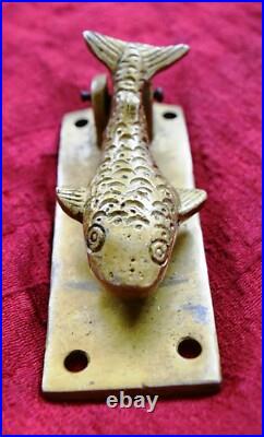 Golden Brass Fish Shape Door Knocker Nautical Style Home Door Bell Dec MJ182
