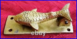 Golden Brass Fish Shape Door Knocker Nautical Style Home Door Bell Dec MJ182