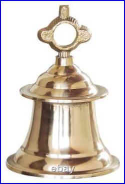 Golden Brass Hanging Temple Door Puja Bell Without Chain