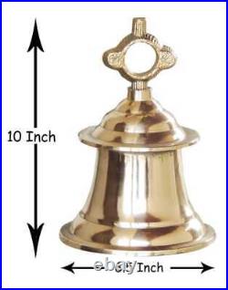 Golden Brass Hanging Temple Door Puja Bell Without Chain