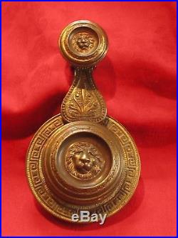 Good Quality Antique Brass Servants Bell Pull W. Tonks