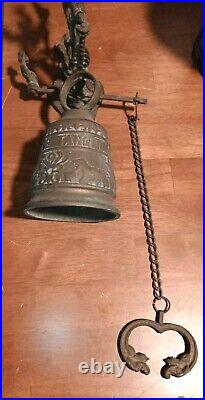 Gothic Brass Bell Whoever Touches Me Hears My Voice Latin Catholic Monastery