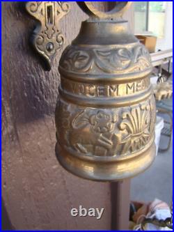 Gothic Brass Bell Whoever Touches Me Hears My Voice Latin Catholic Monastery 12
