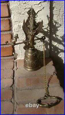 Gothic Brass Bell Whoever Touches Me Hears My Voice Latin Catholic Monastery 12