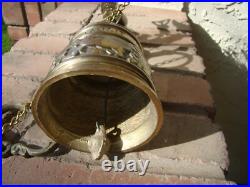 Gothic Brass Bell Whoever Touches Me Hears My Voice Latin Catholic Monastery 12