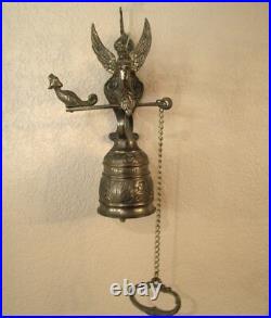 Gothic Brass Bell Whoever Touches Me Hears My Voice Latin Catholic Monastery 12