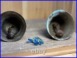 Great LOT of Vintage & Antique Brass/Metal Bells LOT of 4 Swiss And Nautical